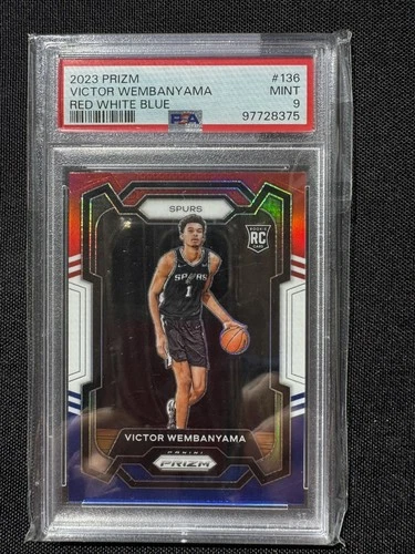 2023-24 Panini Prizm - Victor Wembanyama #136 Red White Blue Prizm PSA 9