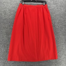 Vintage Pendleton Wool Skirt Womens 12 Red High Rise Straight Midi Modest Classy