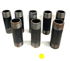 PIPE NIPPLE 1.25" X 5"  BLACK STEEL LOT OF 8
