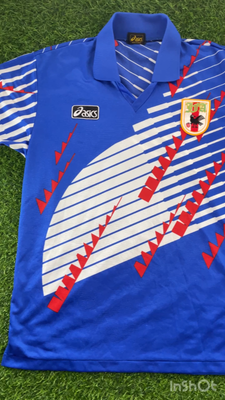 90s asics 日本代表 ドーハモデル 1994 カズ ラモス ゲームシャツ Japan 1994 Official Home Jersey Shirt Kit – JPN 2XL – World Cup