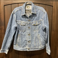 VINTAGE Lee Riders Denim Jacket Men Large Blue Jean Trucker Biker Rancher