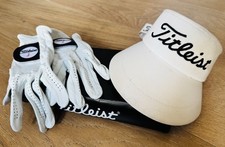 2 Titleist Players Golf Gloves - Medium new  white VTG Titleist visor.