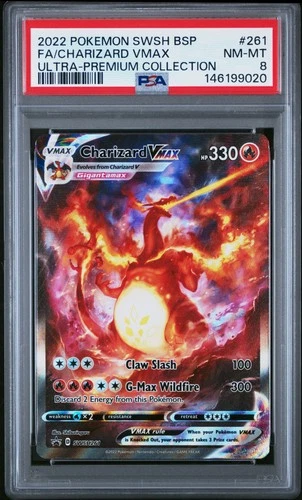 2022 POKEMON SWSH ULTRA-PREMIUM COLLECTION FULL ART/CHARIZARD VMAX PSA 8