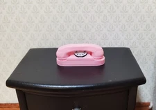 Dollhouse Pink Princess Telephone Dial Phone Modern 1950s 1:12 Scale Miniature