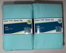 Your Zone Super Soft Microfiber Sheet Set Full Size Light Blue Solid Pattern