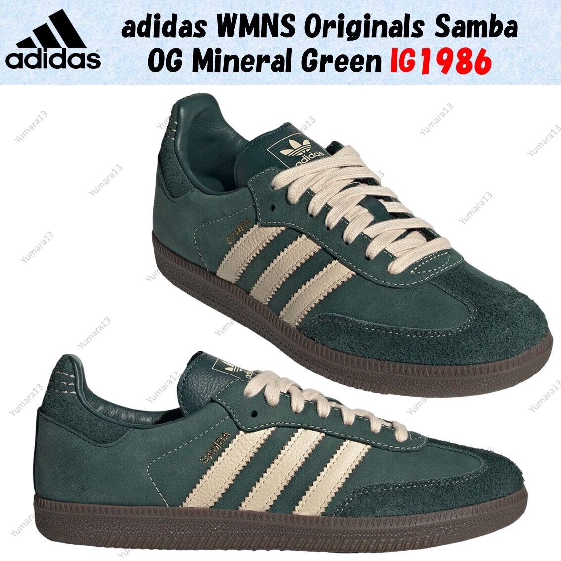 adidas WMNS Originals Samba OG Mineral Green IG1986 Women's adidas WMNS Originals Samba OG Mineral Green IG1986 Women's