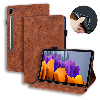 For Samsung Galaxy Tab S9 Ultra S9 Plus S9 S8 Retro Leather Flower Wallet Case