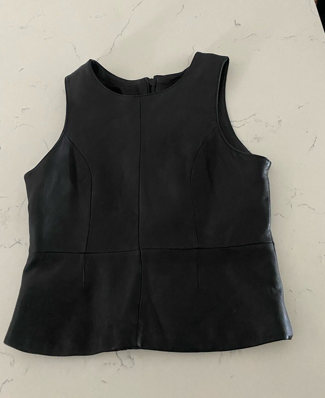 🔥SAlE!-Wilsons Womens Black Leather Pelle Studio  Full Zip Vest Size XS