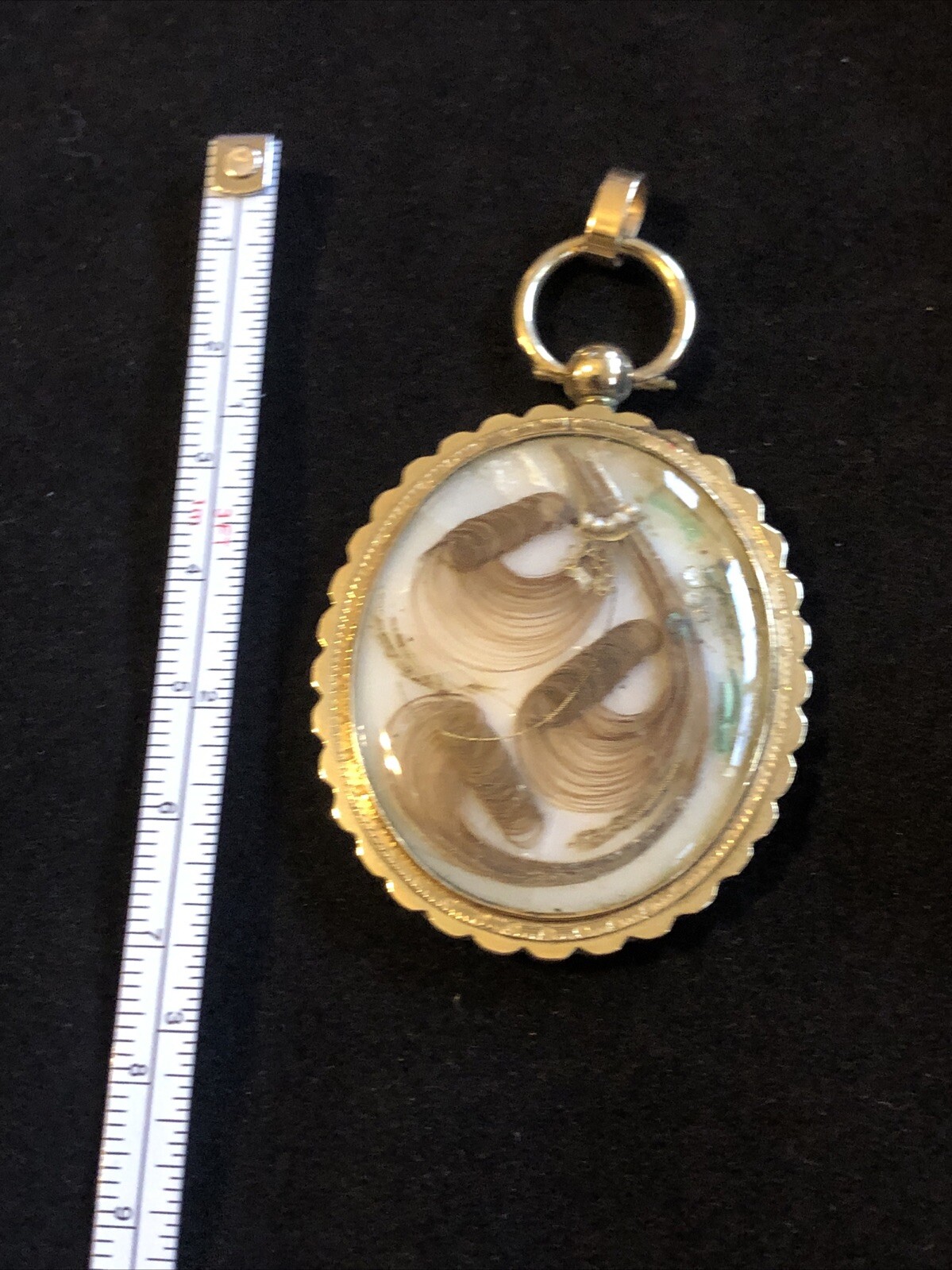 Large Victorian Mourning Locket Solid Gold With P… - image 20