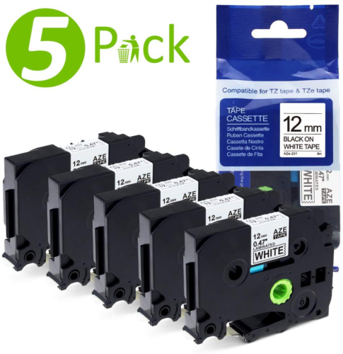 5Pk Compatible for Brother P-Touch TZ-231 TZe-231 PT-D210  Label Maker Tape 12mm - Picture 1 of 7