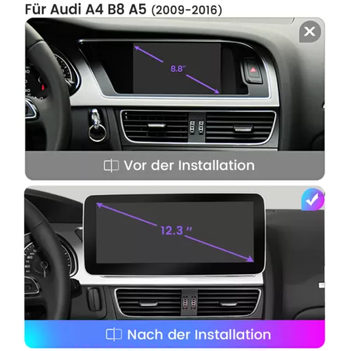 Für Audi A4 B8 A5 09-16 Carplay GPS Navi Android 12 Autoradio WIFI 4G DSP DAB+BT - Bild 2 von 8