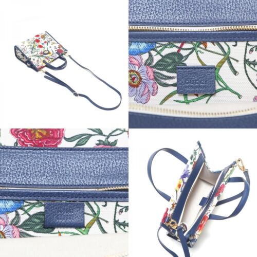 GUCCI Tote bag, shoulder bag, 2-way, Flora canvas x leather, genuine product, - Picture 9 of 10