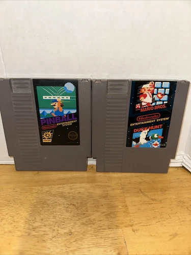 Lot Of 2 Super Mario Bros./Duck Hunt & Pinball (Nintendo, 1988) Tested Authentic