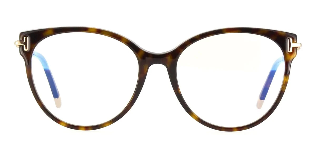 Круглая пластиковая оправа для очков Tom Ford TF5770-B 052 Коричневая Гавана 54-17-140