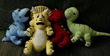 Lot of 4 Melissa  Doug Dinosaur Lot Plush Stuffed Animal Dolls Kids Cute