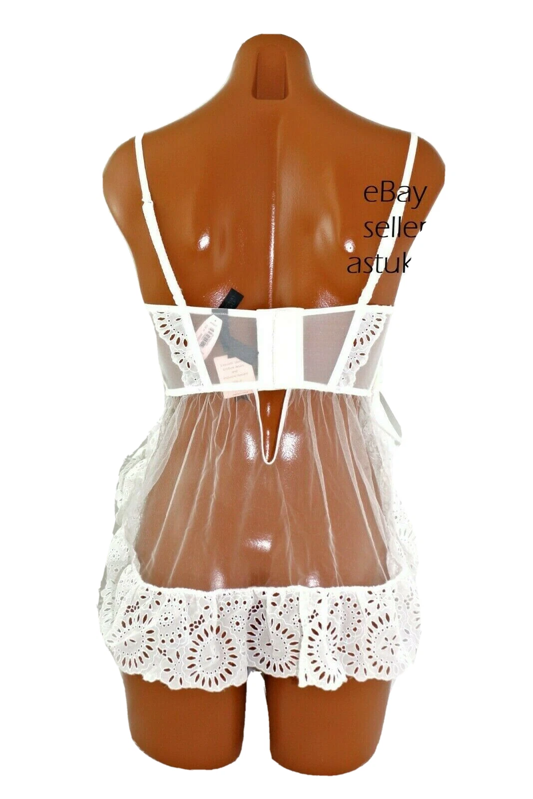UNDERCOVER Grembiule occhiello Victoria's Secret Designer Collection solo babydoll taglia 34C bianco