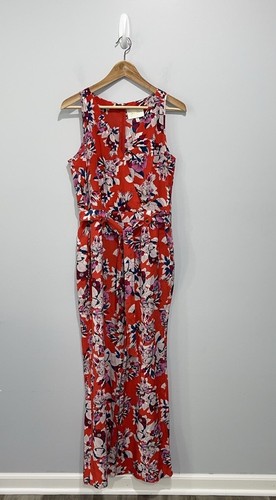 Yumi Kim Red Floral Print Silk Jumpsuit women’s Size Small - Picture 2 of 18