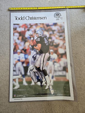 VINTAGE Oakland LA Vegas Raiders Poster 24x36 RARE Hard to Find Todd Christensen
