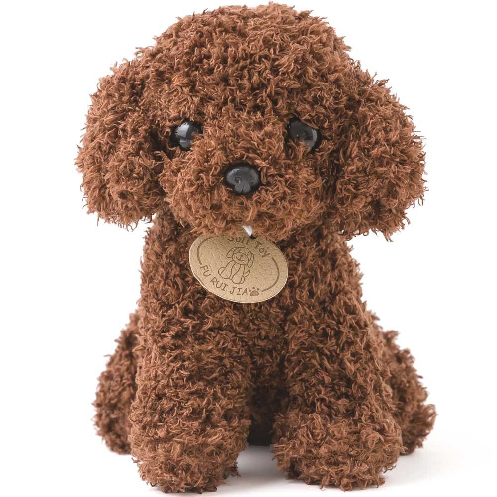 Heart Angel Plush Poodle Dog Toy for Kids Brown Soft Gift