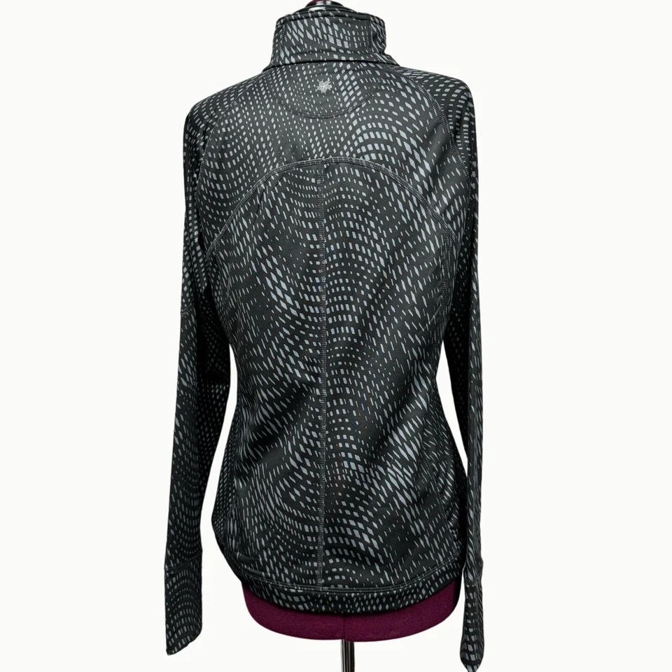 Pullover Atlético Tek Gear Cálido Geométrico Negro Gris Cuarto Cremallera Manga Larga L Foto 2 de 4