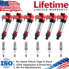 6X Ignition Coil UF569 & 6X Iridium Spark Plug Pack For Cadillac GMC Chevy Buick