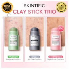 SKINTIFIC Bright Mask Clay Stick Skin Moisture Detox Skin Pore Acne Glycolic 40g