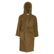 Enfants Filles Garçons 100%Coton Mou Marron Capuche Peignoir Luxe Pansement Robe