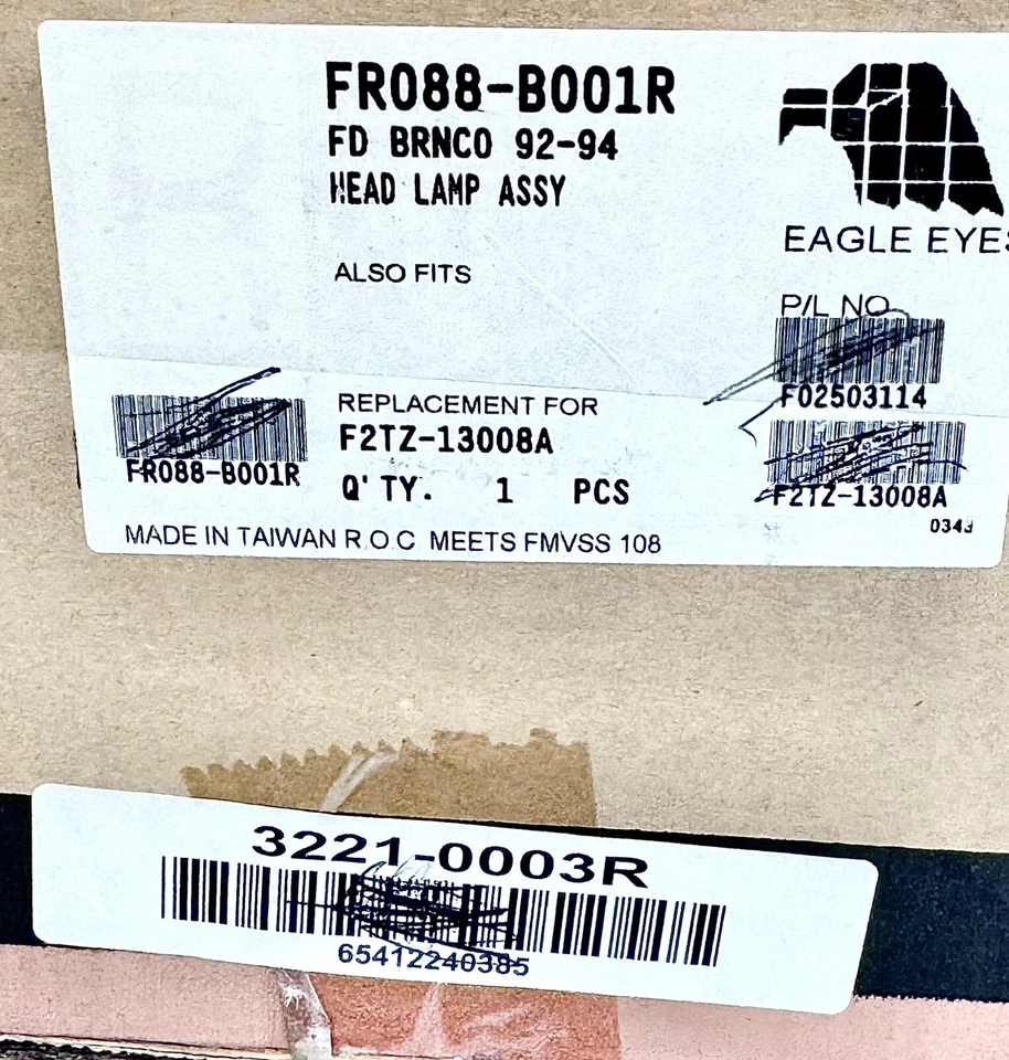 Conjunto de faro derecho lámpara Eagle Eyes FR088-B001R para 92-97 Ford Bronco F-150 Foto 3 de 3