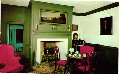 Vintage Postcard- PARLOR, BRUSH-EVERARD HOUSE, WILLIAMSBURG, VA. 1960s