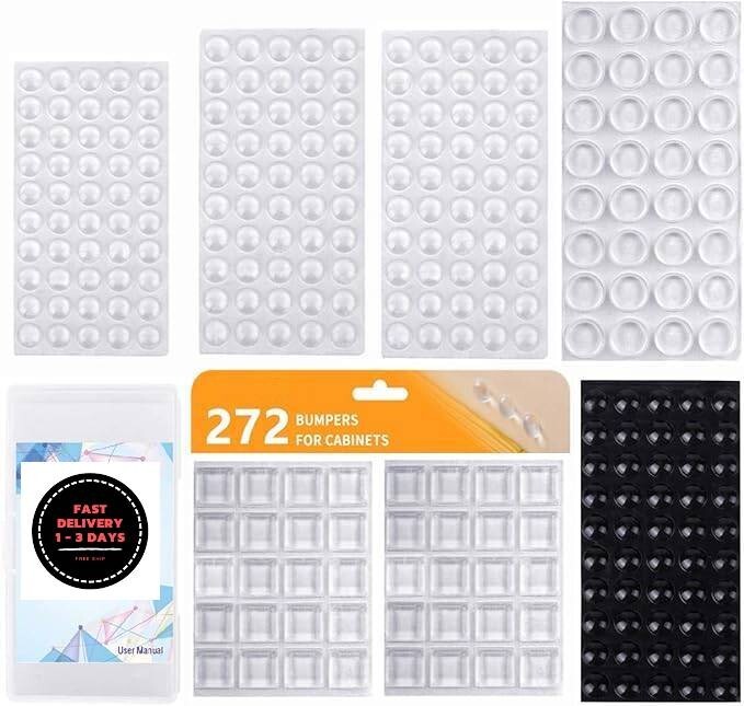 Almohadillas protectoras para cajones y puertas de gabinetes, 272 unidades.nuevo