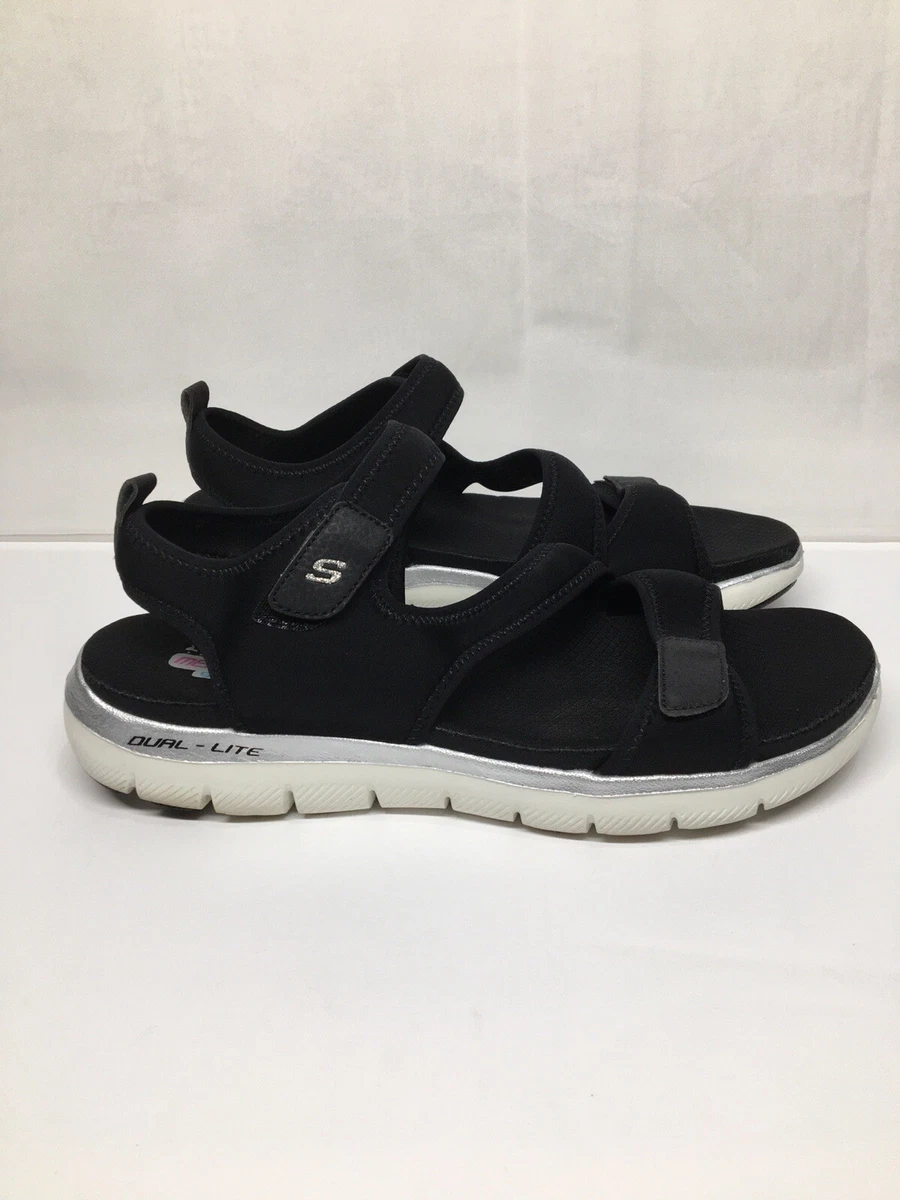 Womens Flex Appeal 2.0 Black Sandals Memory Foam Gel-Infused |