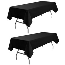 Black Tablecloths Plastic 2 Pack Disposable Table Covers 54 x 108 A1 Black