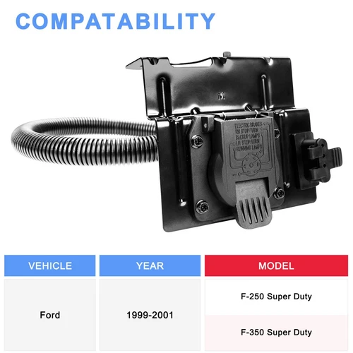 4 & 7 Pin Tow Trailer Hitch Wiring Plug Assembly for 1999~2001 Ford F-250 F-350 - Picture 12 of 12