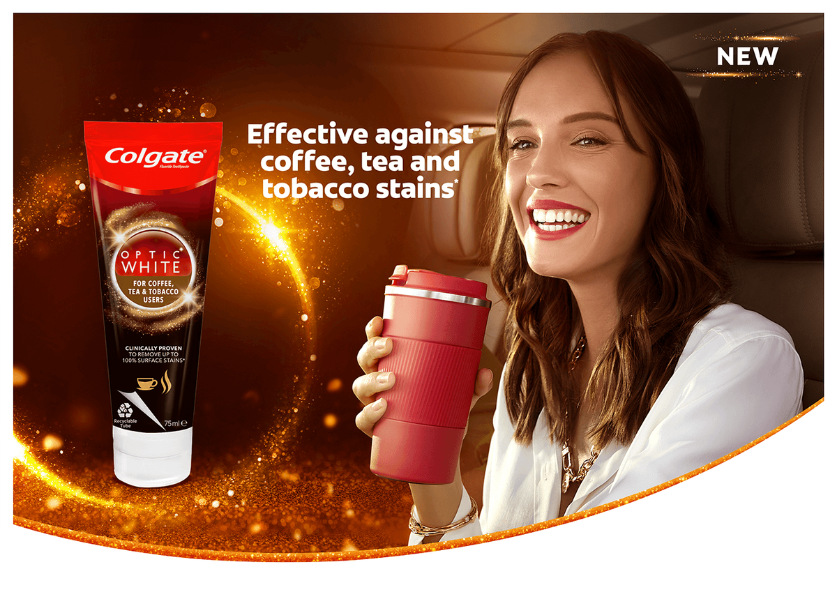 colgate optic white for coffee tea and tobacco 2X Colgate Optic White For Coffee, Tea & Tobacco Users Toothpaste, 75ml