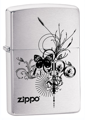 maripooh　0823 Zippo Windproof Brushed Chrome Butterfly Lighter, 24800, New In