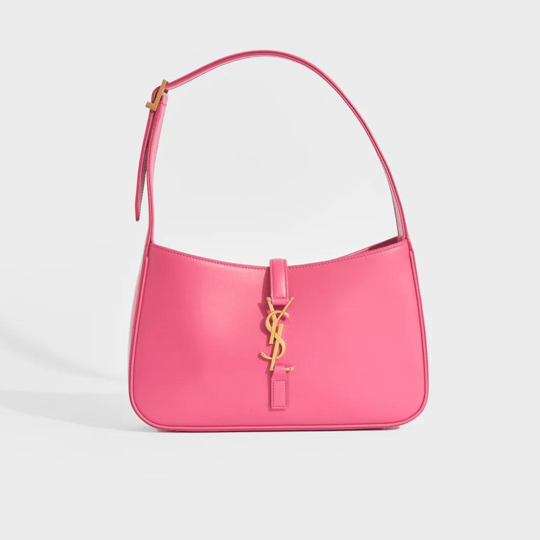 Saint Laurent YSL Monogram Le 5 à 7 Leather Shoulder Hobo