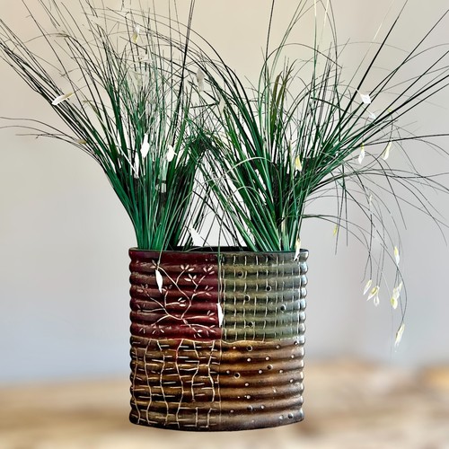 Kunstrasen Pflanze in Steinzeug Pflanzgefäß Faux Kunstpflanze Home Decor - Bild 2 von 6