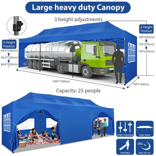 10x30\20 Heavy Duty Pop Up Canopy Party Tent Waterproof Gazebo Outdoor Wedding - Picture 47 of 100