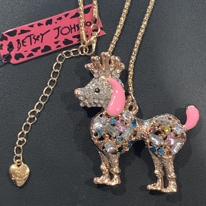 betsey johnson poodle necklace