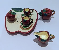 Miniature Apple Tea Set Dollhouse Fairy Garden