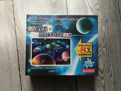 Meine 3D-Effekte Weltraum Sonnensystem Puzzle 100 Stck. Kinderspielzeug Weihnachtsgeschenk