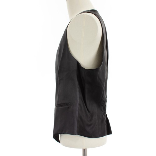 Italo Ferretti NWT Formal Vest / Waist Coat Size XL in Solid Black 100% Silk - Picture 6 of 7