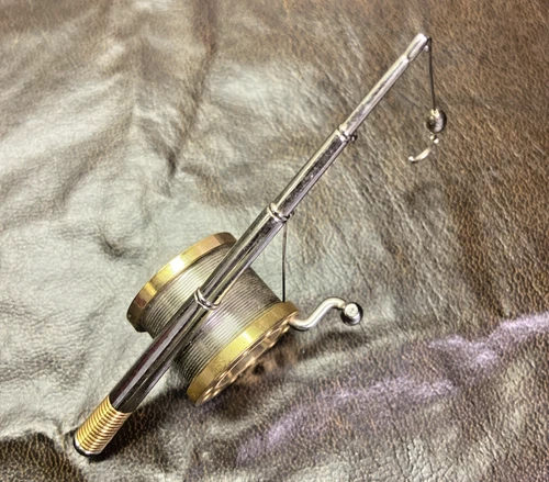 Vintage Timex Quartz Fishing Pole Mini Clock 4.5" New Battery