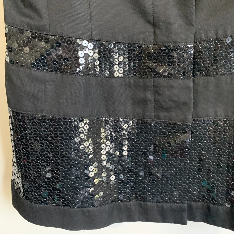 Conjunto Blazer Falda Carrera MaxMara Mujer Talla 8 Negro Lentejuelas Hecho en Italia Evento Foto 4 de 4