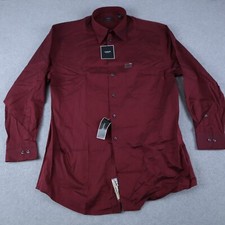 Alfani Shirt Mens Large 16 32/33 Pinpoint Pocket Button Up Red Long Sleeve NWT