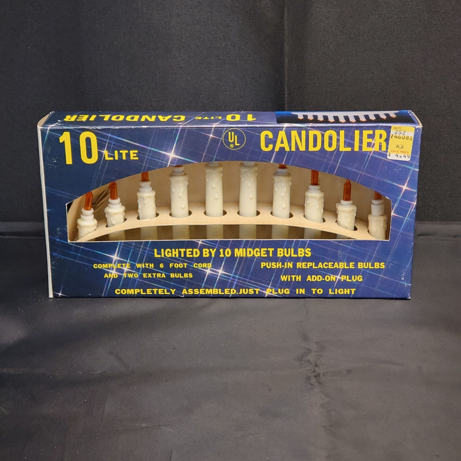 Vintage 1982 Candolier 10 Lite Midget Bulb Set Window Christmas Drip ...