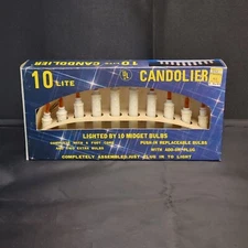 Vintage 1982 Candolier 10 Lite Midget Bulb Set Window Christmas Drip Candle