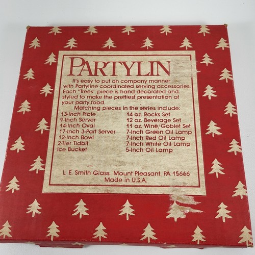 L.E. SMITH PARTY LINE 9 INCH SQUARE SERVER PLATE IN ORIGINAL BOX Christmas - Picture 7 of 7