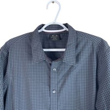 Oakley Button Up Shirt Mens M Black Gingham Check L/S Cotton