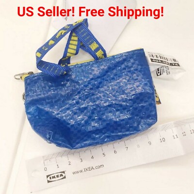 Ikea Knolig Mini Coin Bag | Blue With Key Ring | Singapore